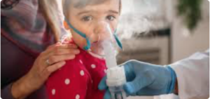 child with breathing mask