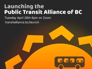 A graphic image of a transit bus set against a sun