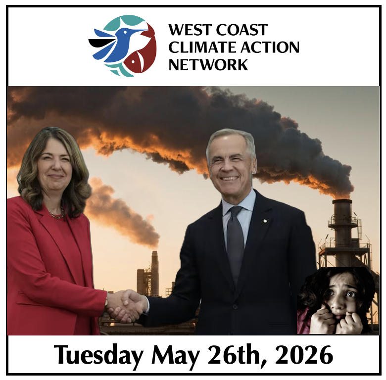 Carney making deals with LNG stacks in the background