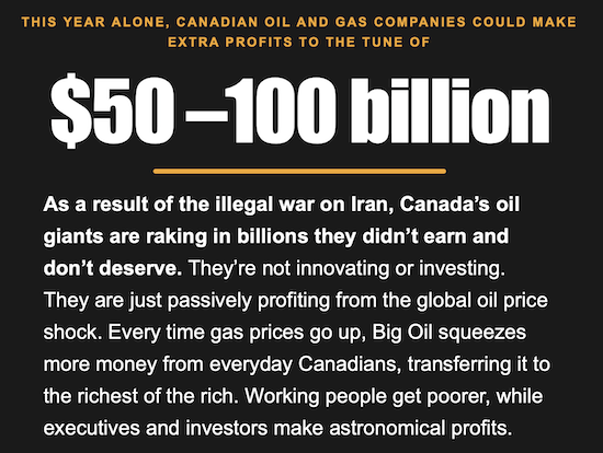 $50-100 Billion in extra profits from war