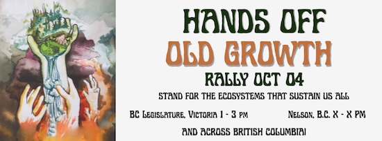 Hands reaching up an old growth tree - painting