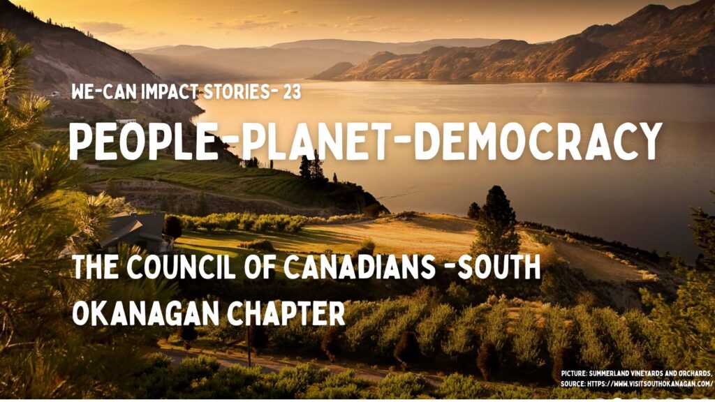 Member Spotlight - Council of Canadians South Okangan Chapter