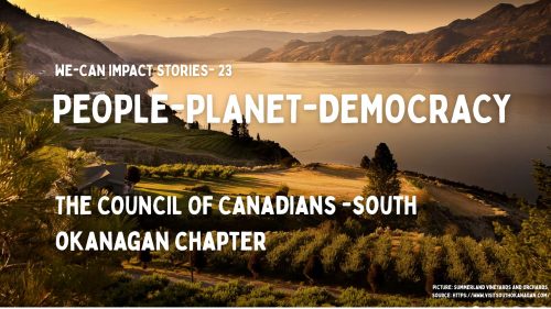 Member Spotlight - Council of Canadians South Okangan Chapter