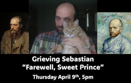 Grieving Sebastian - Seb holding his cat